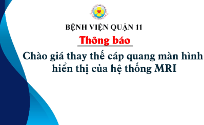 Thông báo chào giá thay thế cáp quang màn hình hiển thị của hệ thống MRI